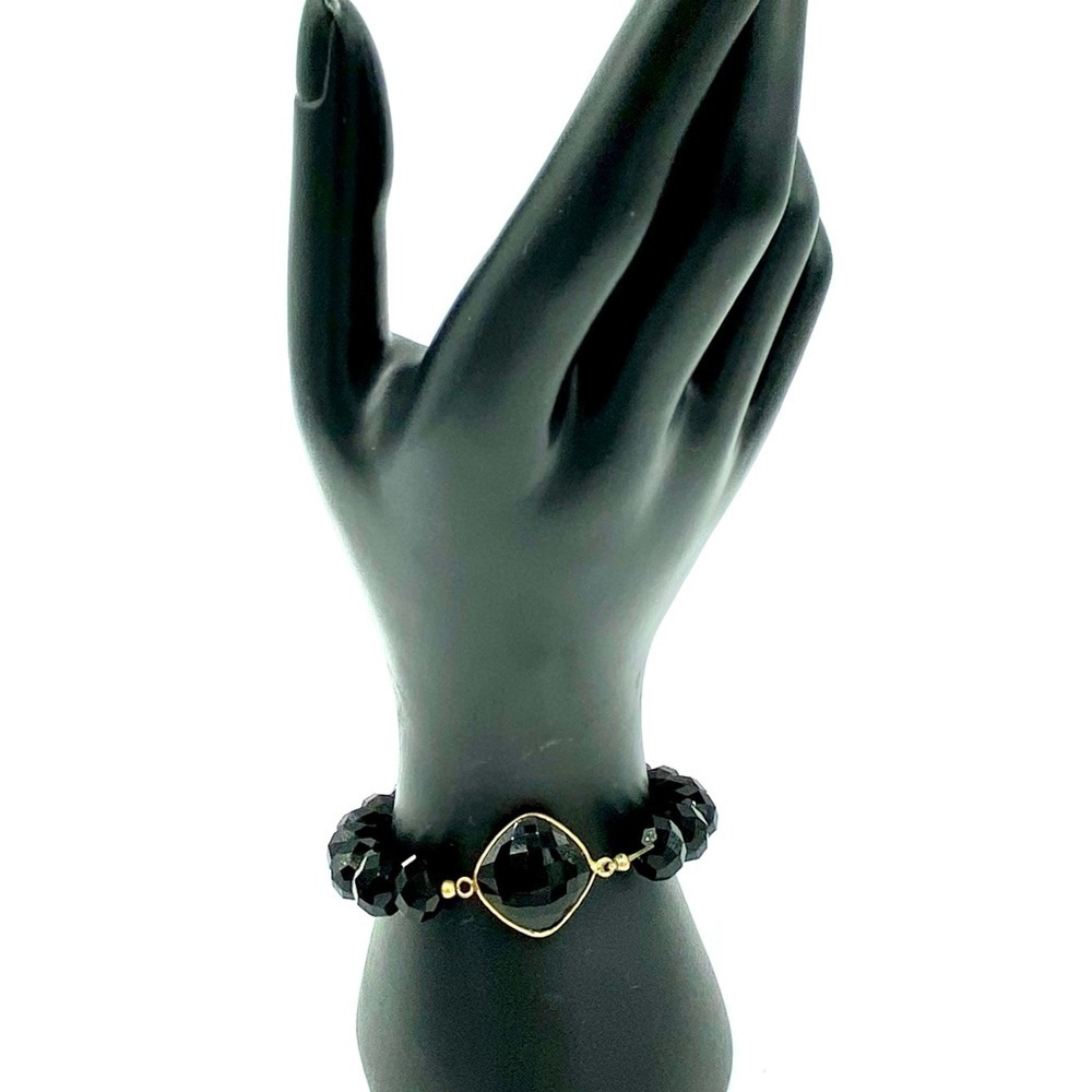 Black crystal stretchy bracelet